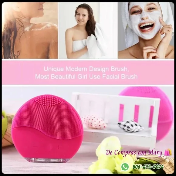 Silicone electric facial brush. Perfect for clogged pores, acne, excess oil, - Picture 3 of 9